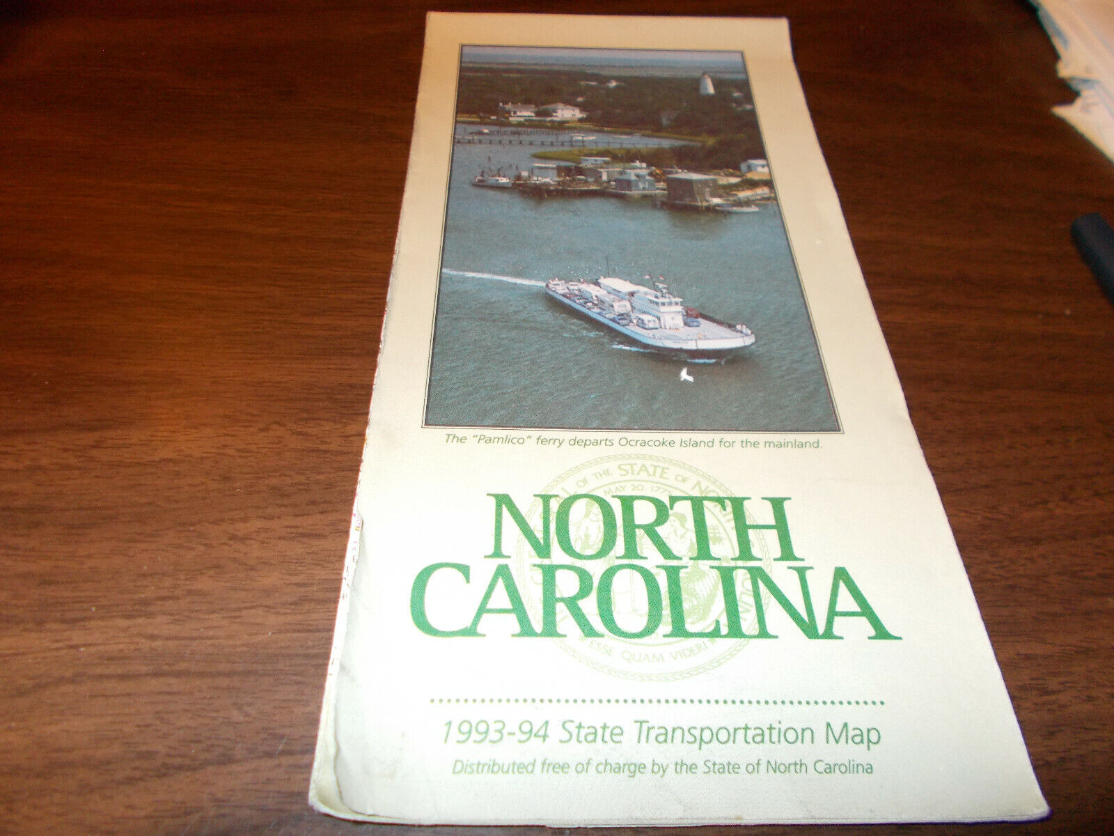 1993/94 North Carolina State-issued Vintage Road Map