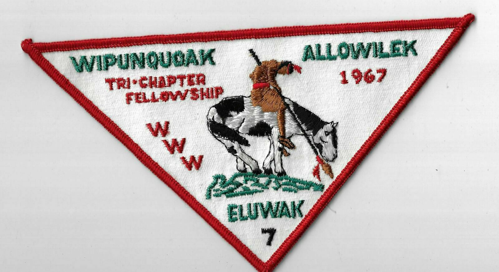 OA Wipunquoak Allowilek Eluwak eP1967 Tri-Chapter Fellowship Flap RED Bdr. [NY-3