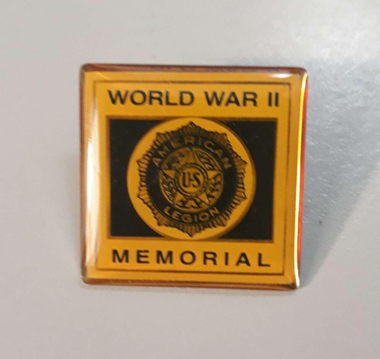 Vintage US American Legion World War II Memorial Lapel Pin Pinback Made in USA