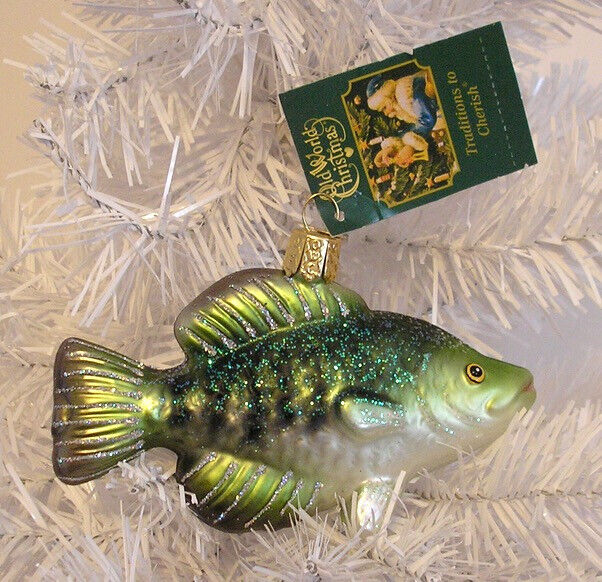 2021 OLD WORLD CHRISTMAS - CRAPPIE FISH - BLOWN GLASS ORNAMENT NEW W/TAG