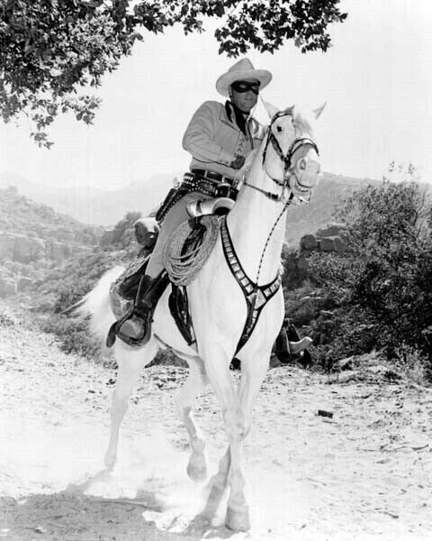The Lone Ranger Hi Ho Silver away Clayton Moore rides Silver 8x10 real photo