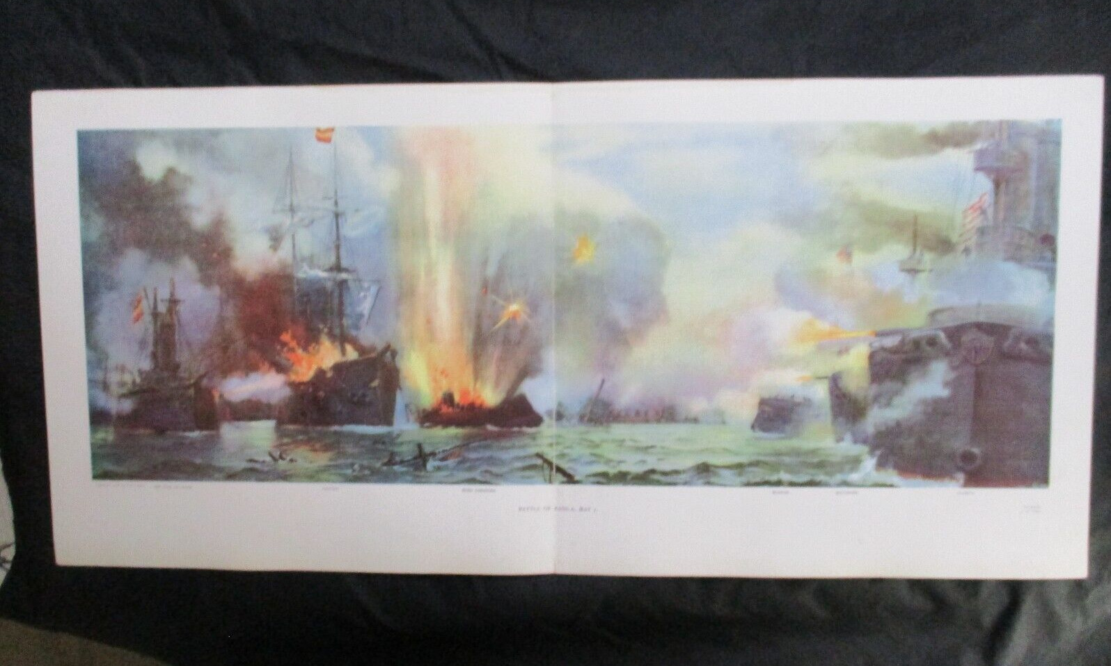 1898 Spanish American War Print - Battle of Manila, May 1, 1898, Philippines