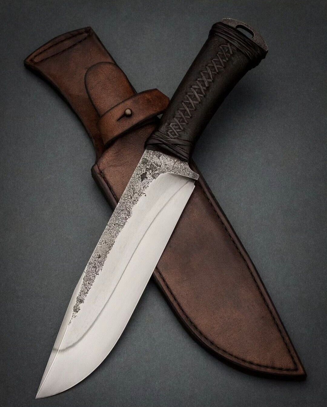 Custom Handmade Damascus Knife , Vikings Vintage TONE for Camp Outdoor & Hunting