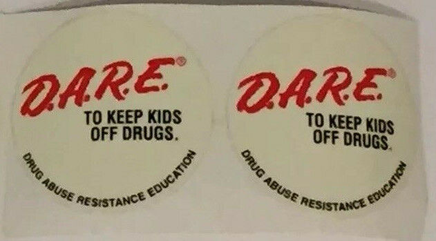 D.A.R.E. Stickers GLOW IN THE DARK Vintage DARE To Resist Drugs Violence 90\'s