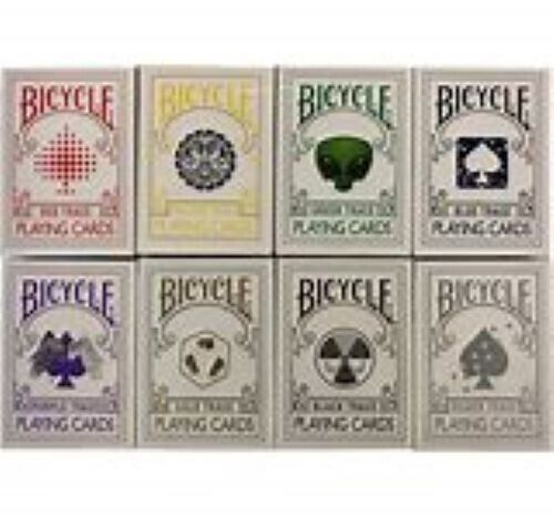 Lot 8 Deck Bicycle Trace Playing Cards Black,Silver,Gold,Yellow,Red,Blue,Green,