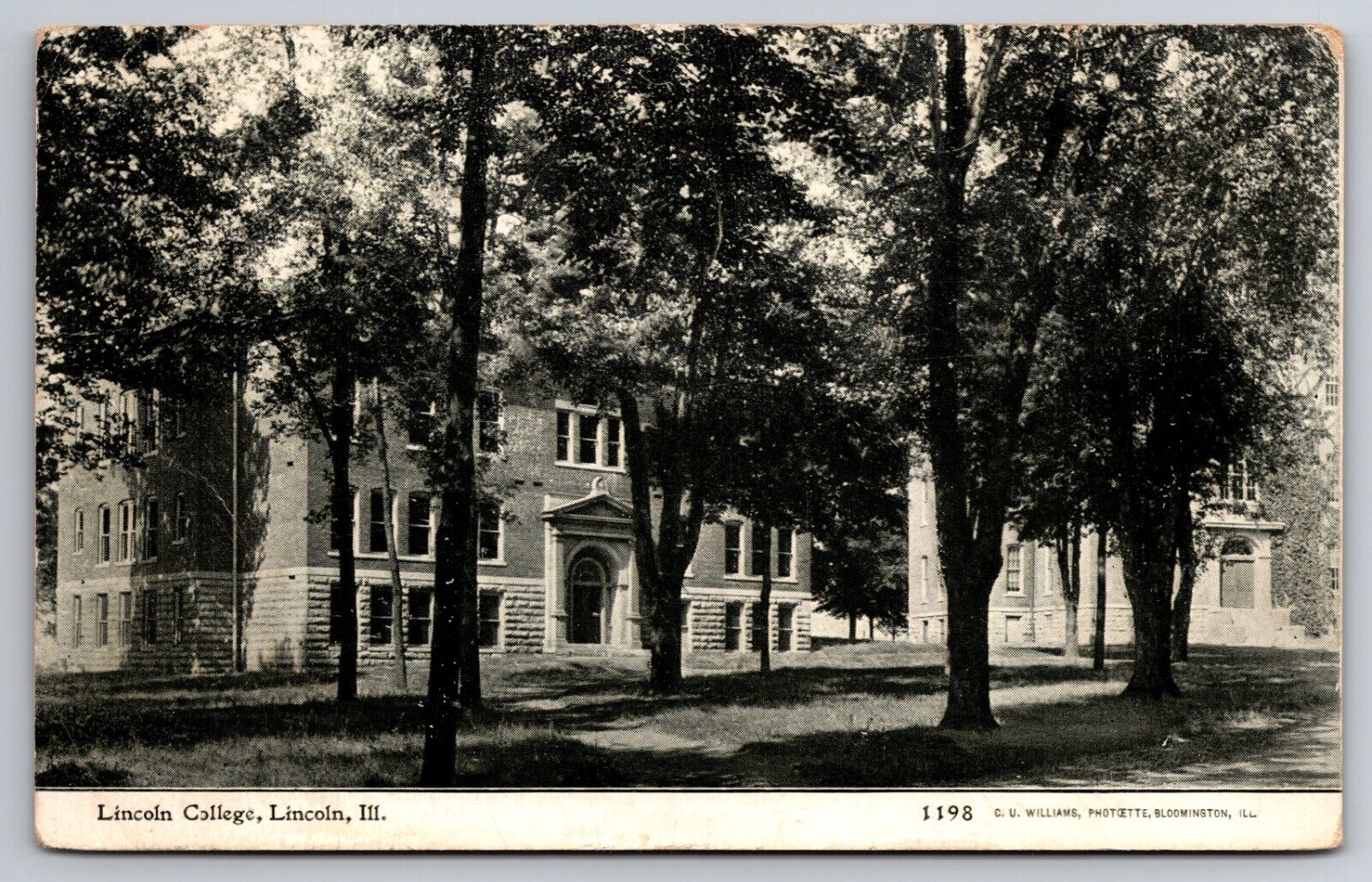 Lincoln College Lincoln Illinois IL 1909 Postcard