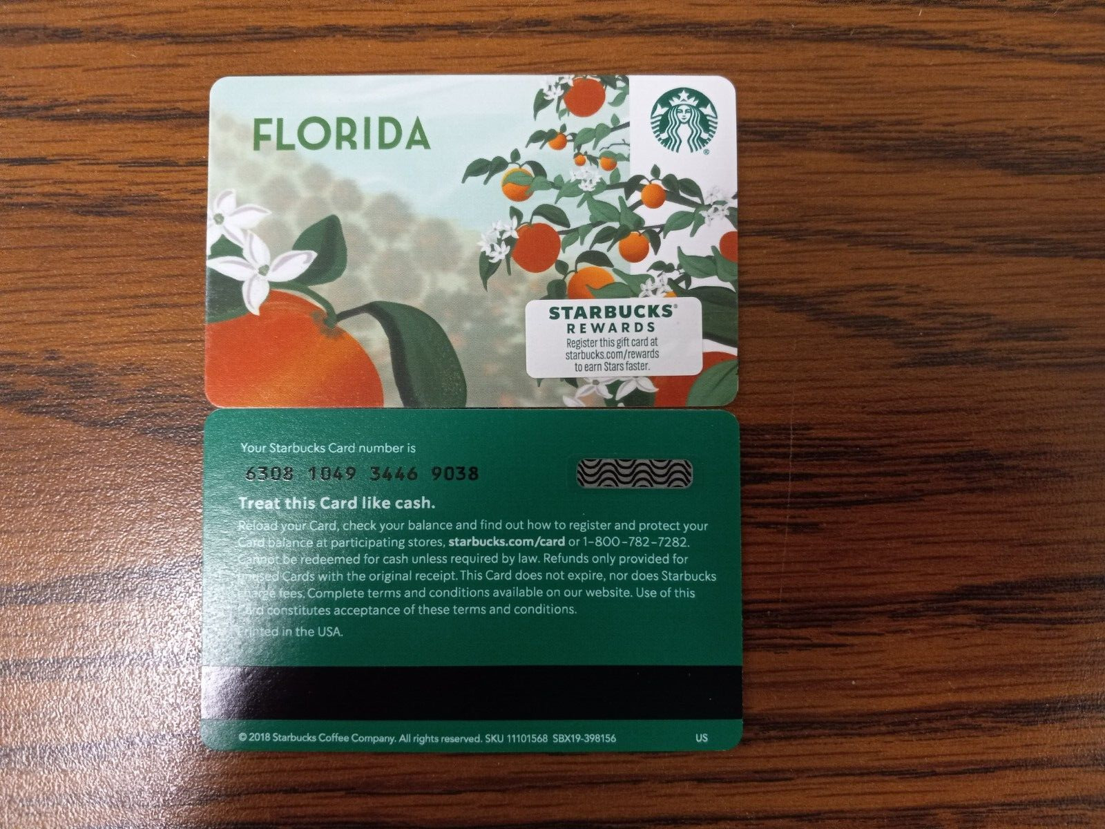 NEWEST 2024 FLORIDA #6308 REGIONAL  STARBUCKS MAG. STRIPE  GIFT CARD