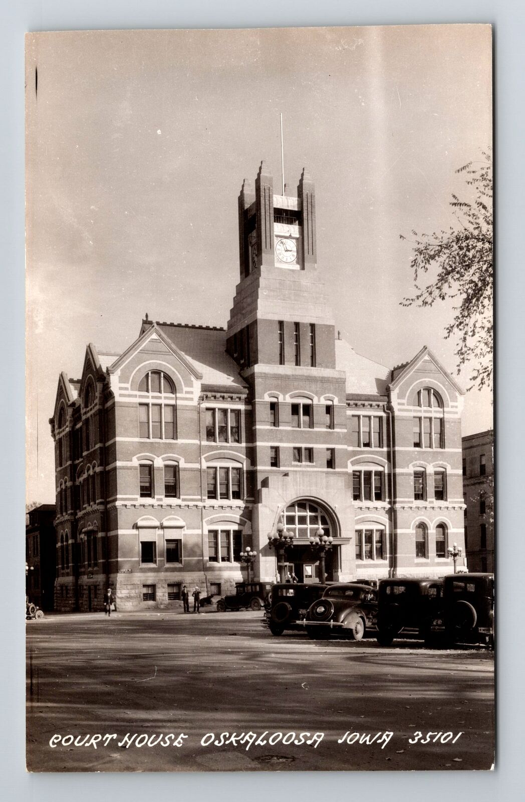 Oskaloosa IA-Iowa RPPC, Mahaska Co. Court House, Real Photo Vintage Postcard