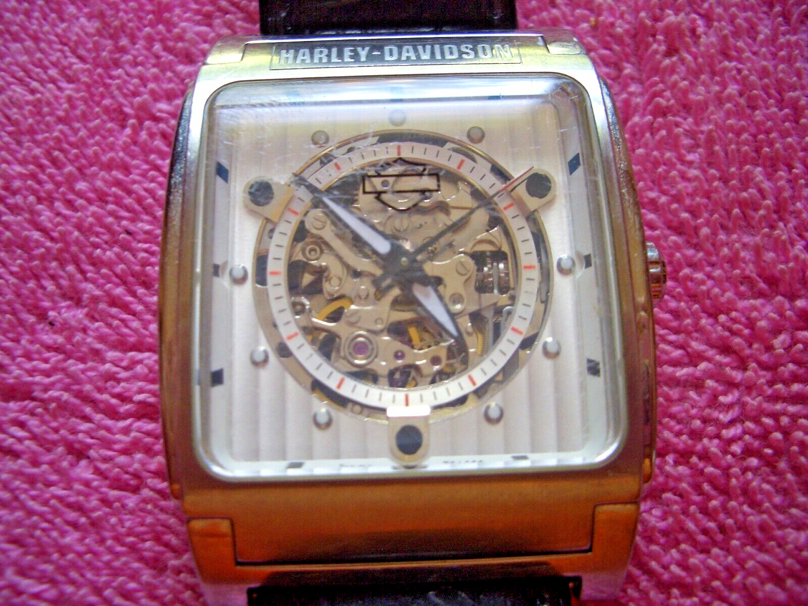 HARLEY DAVIDSON AUTOMATIC WATCH  FROM BULOVA  STAINLESS STEEL WITH NEW BAND