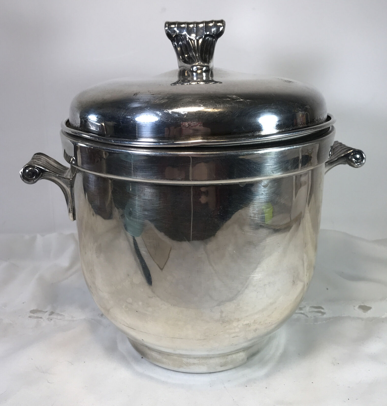 Vintage W & S Blackington Fine Silver Plate Ice Bucket 408 with Pyrex Liner