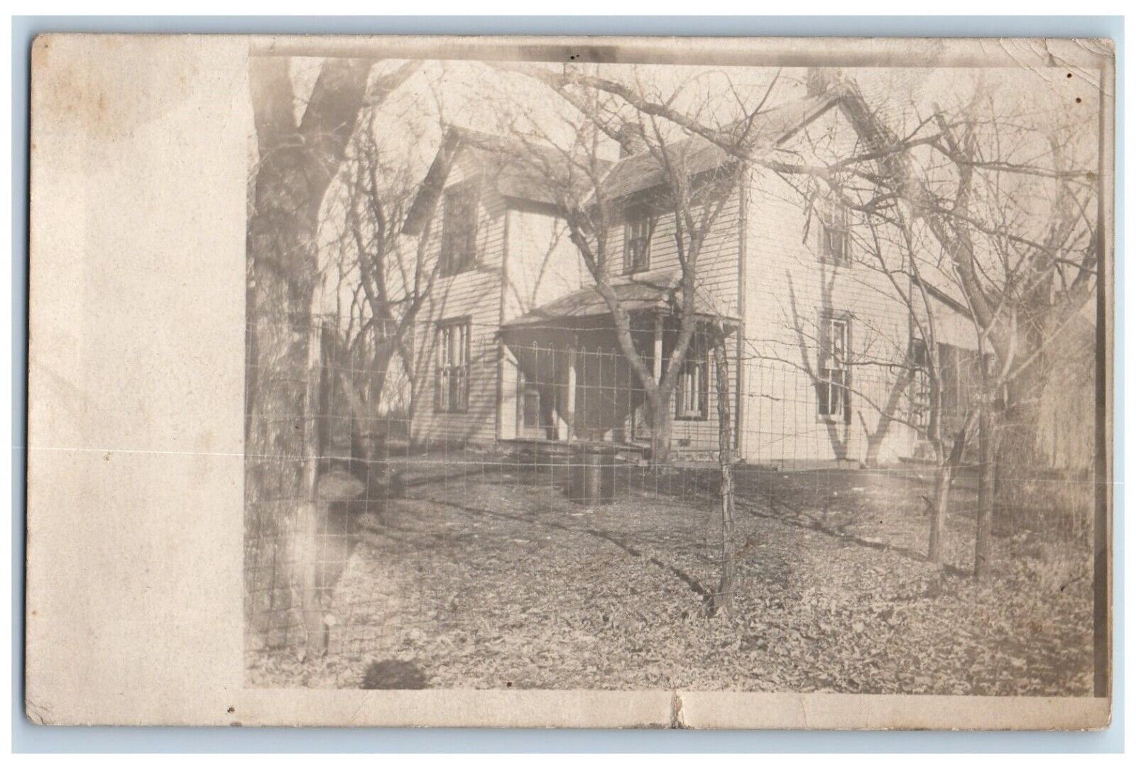 Talmage Nebraska NE Postcard RPPC Photo House Scene Trees 1912 Posted Antique