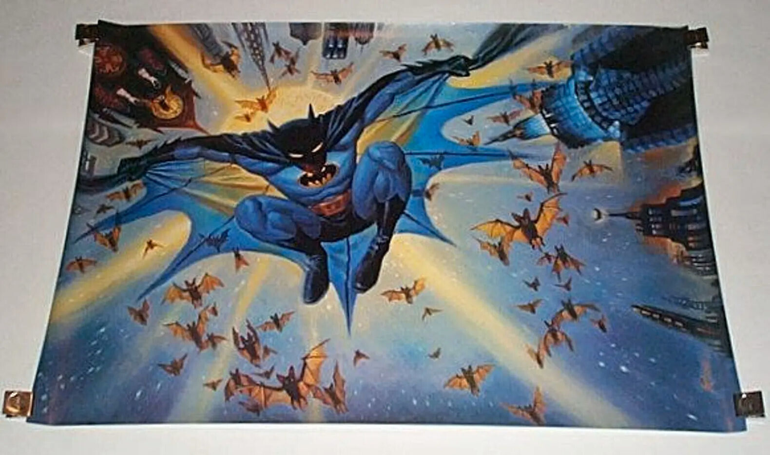 1989 Steve Rude Batman poster,1980s DC Dark Knight Detective 35x25 comic pin-up 