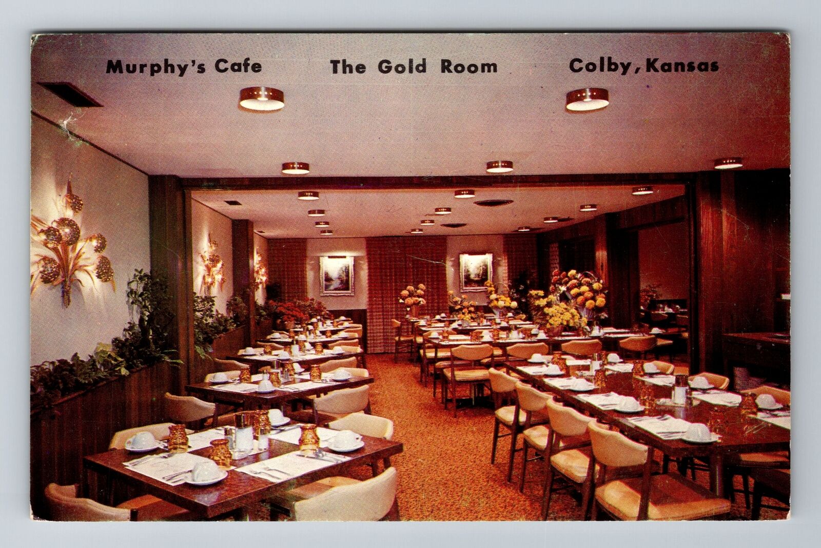 Colby KS-Kansas, Murphy's Café, Dining, Antique Vintage Souvenir Postcard