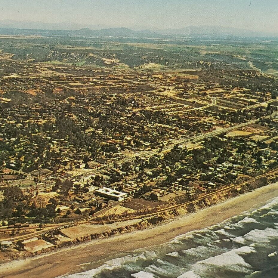 California Postcard c1965 Del Mar Aerial Photo San Diego Beach Pacific CA K120