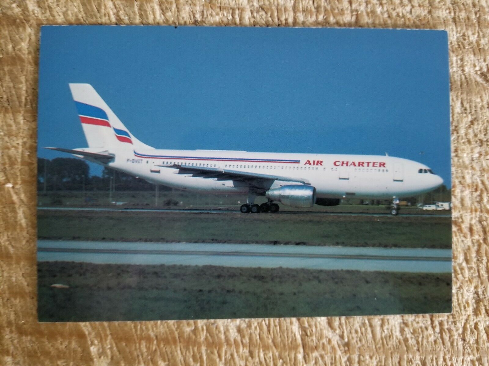 AIR CHARTER AIRBUS A300B4-203 IN 1988.VTG AIRCRAFT POSTCARD*P48