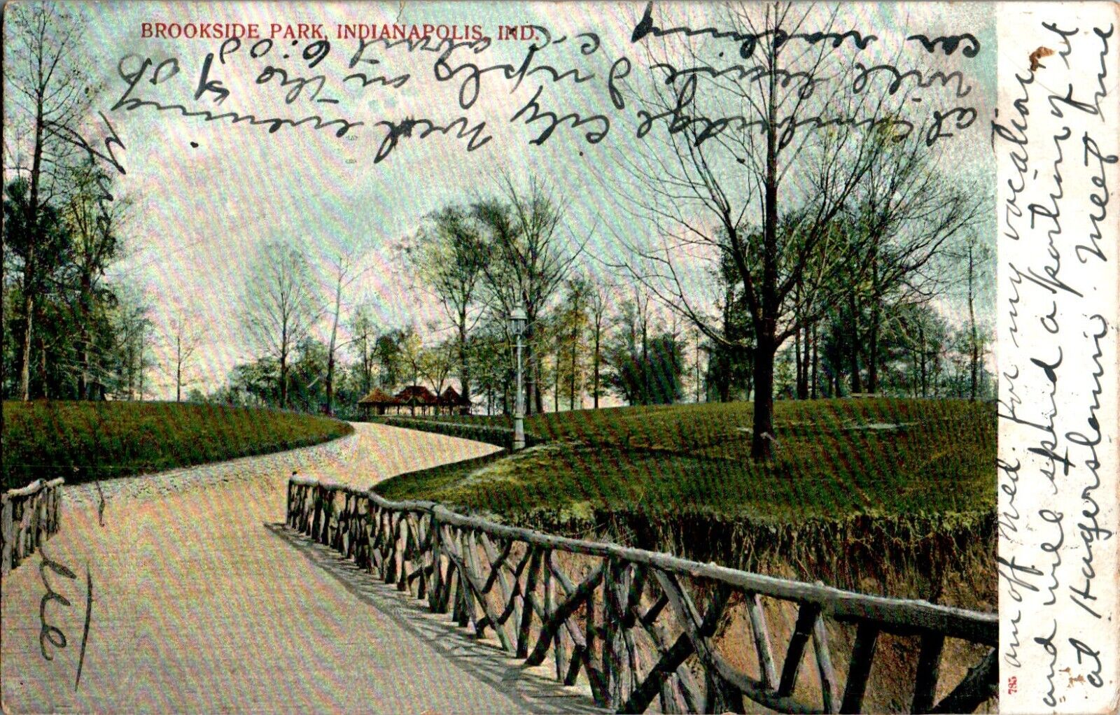 Brookside Park, Indianapolis, Indiana IN 1906 Postcard