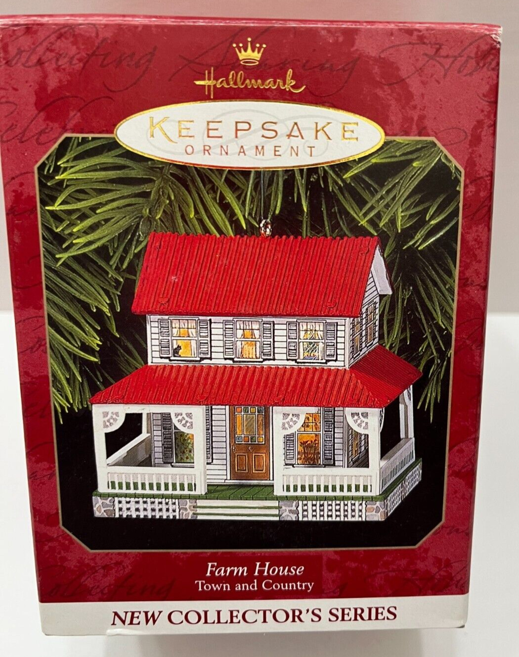 1999 Hallmark Keepsake Farmhouse Ornament Town & Country Collectors Series VTG