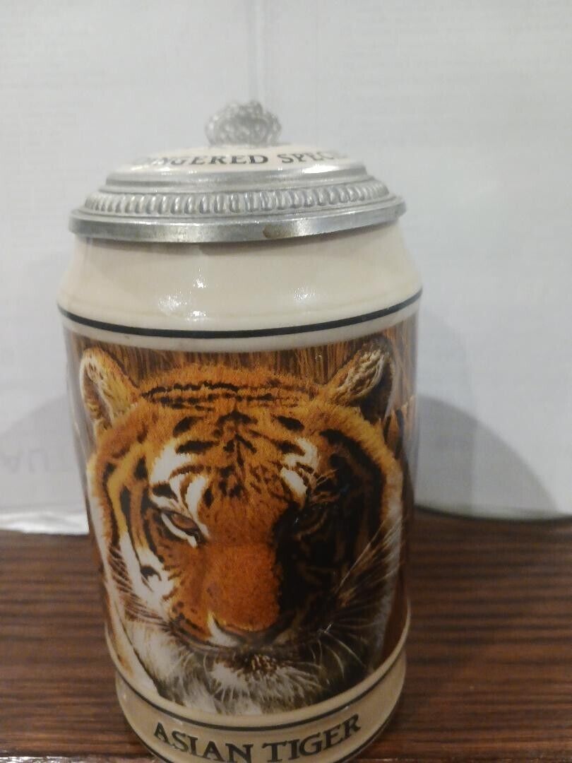 endangered species asiatic tigar budwisar limited edition collectable stein