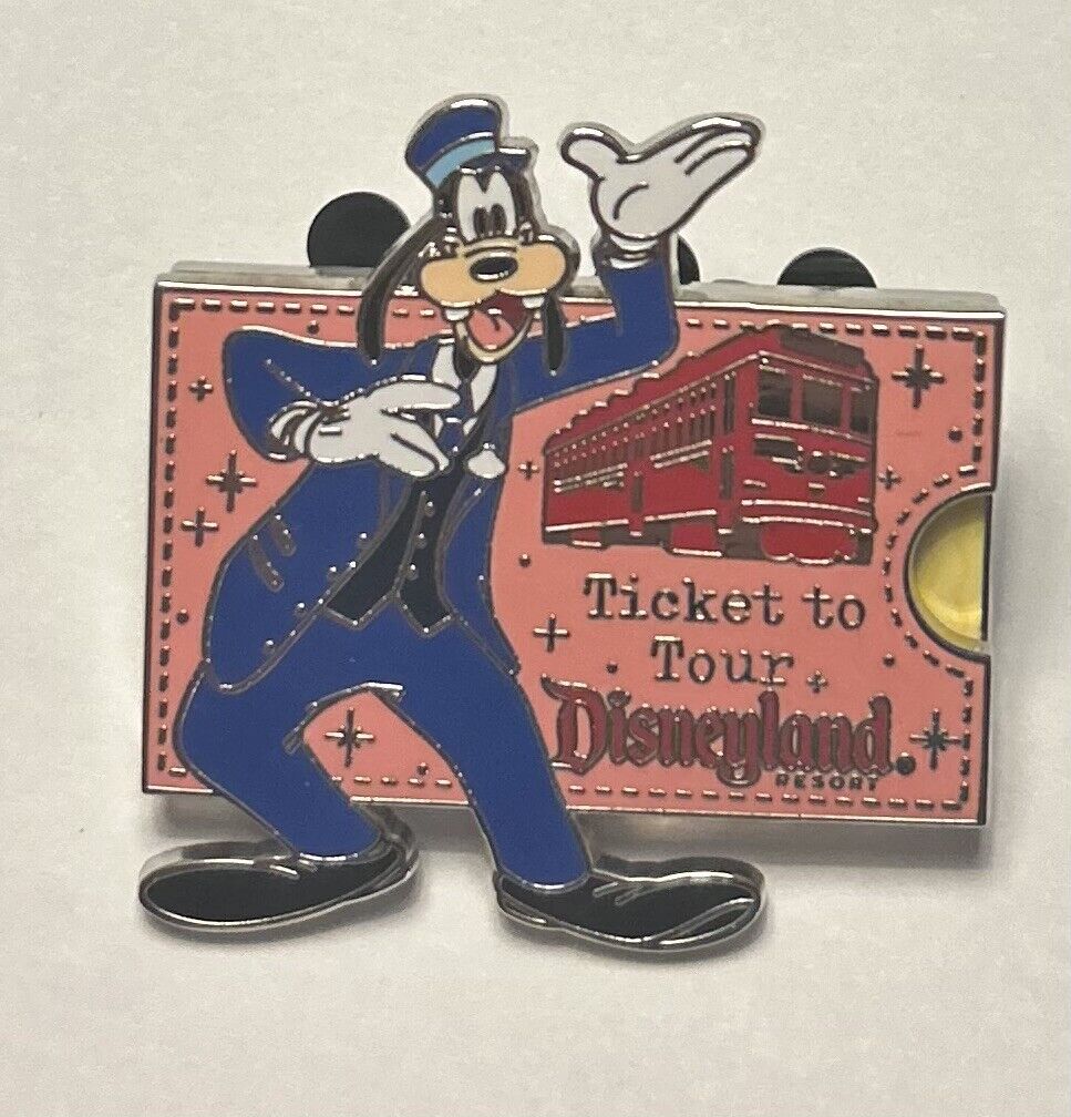 Disneyland - Ticket To Tour - Red Car Trolley Goofy Slider Passholder LE3000 Pin