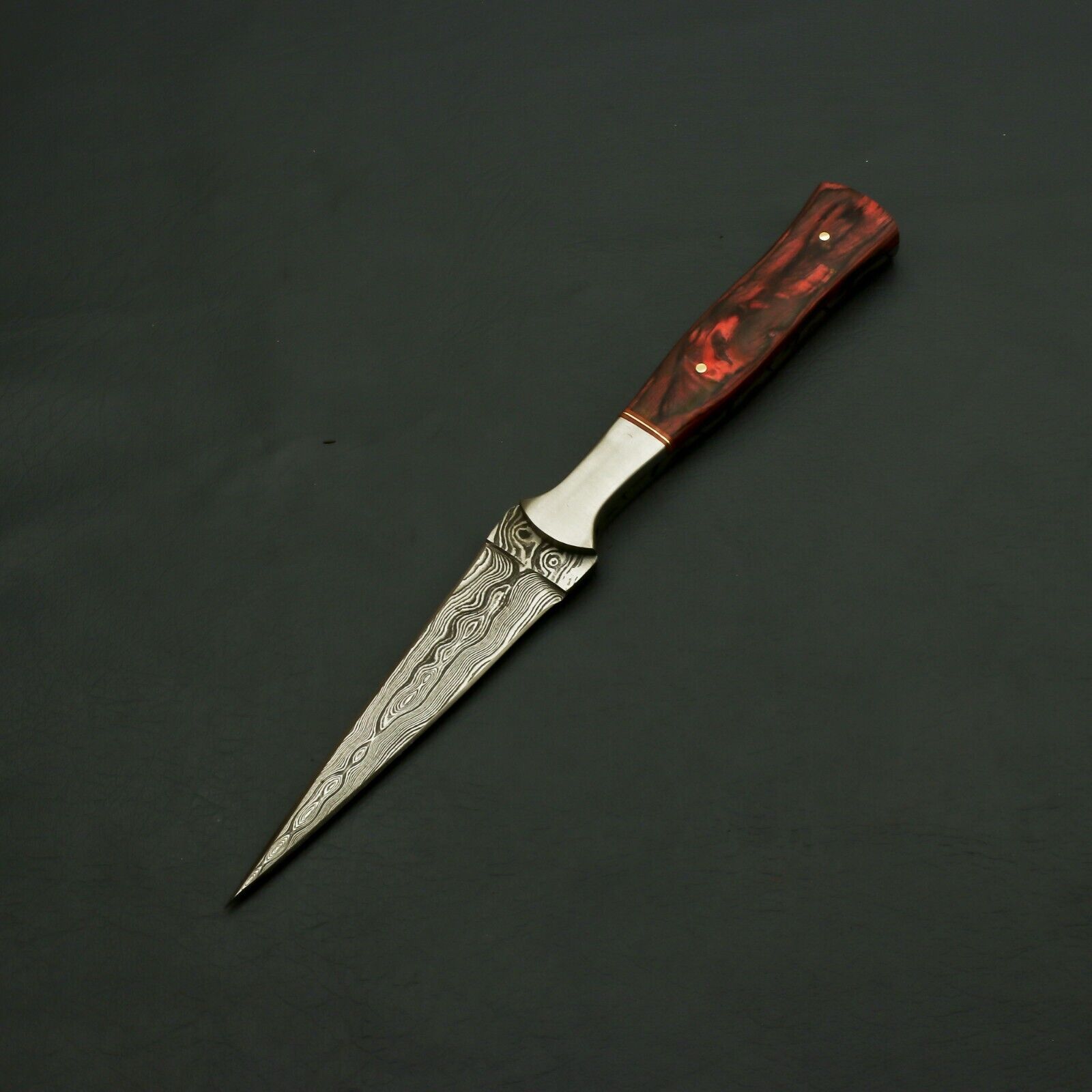 Vintage Custom Handmade Damascus steel Hunting Knife with leather Sheath