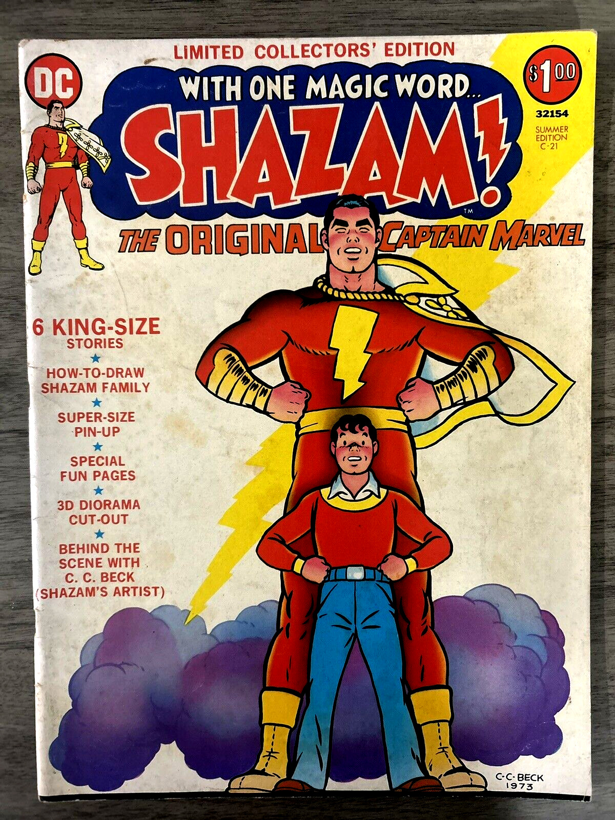 Limited Collector\'s Edition C-21 Shazam The Original Captain Marvel 1973 G