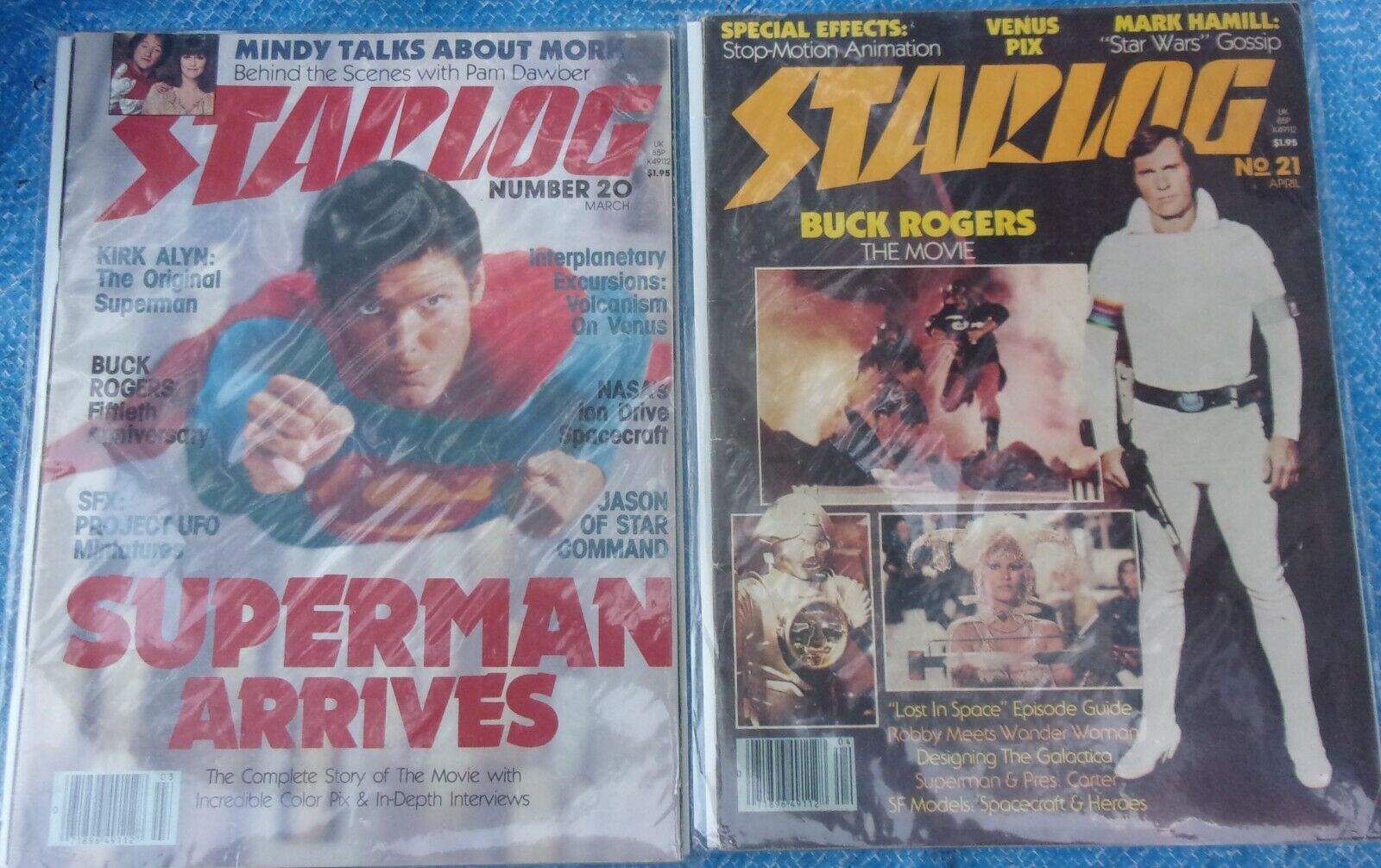 Starlog Magazine Lot #20 & 21 Superman Buck Rogers Jason Star Command Lost Space