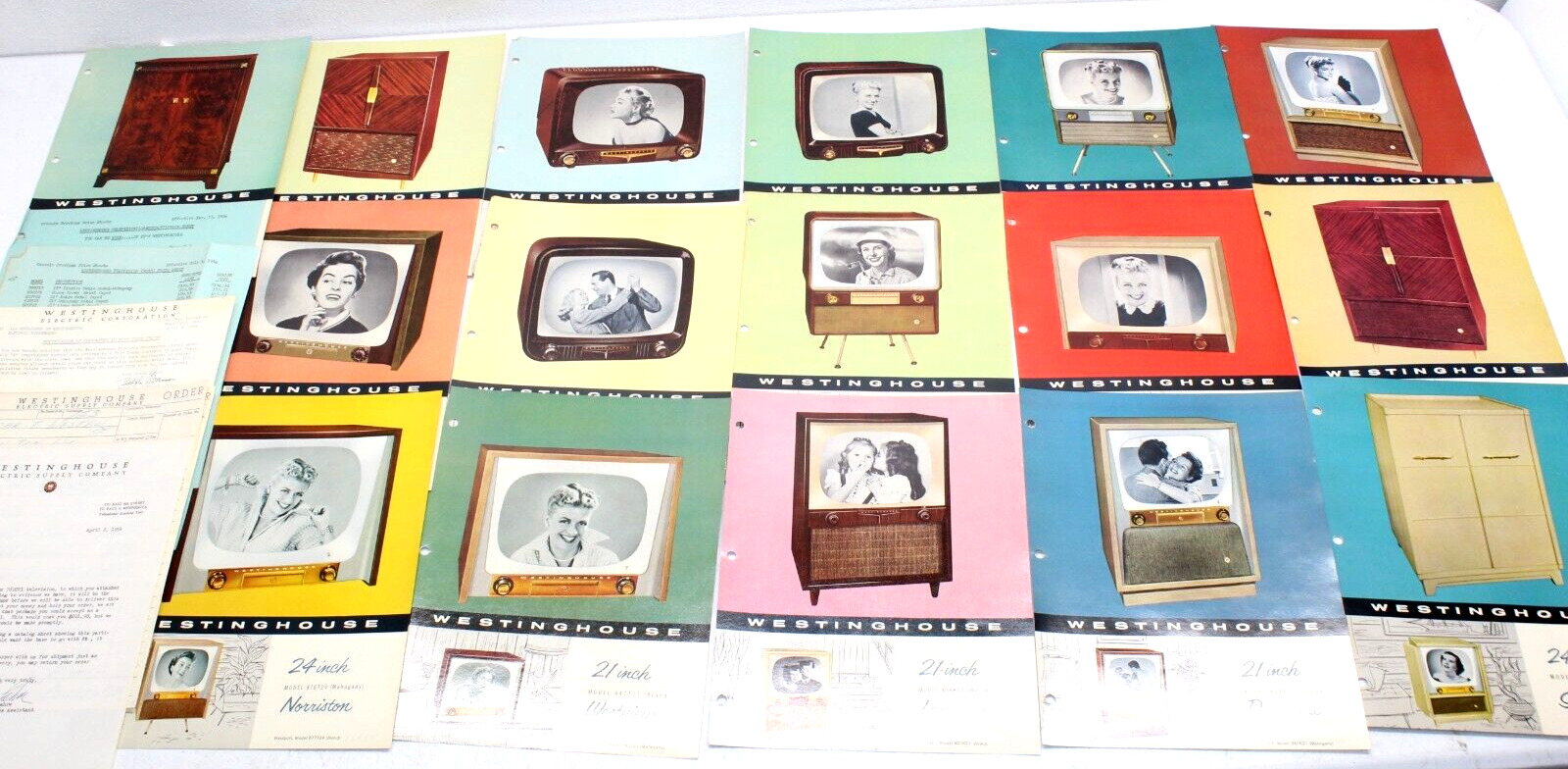 1954 Westinghouse TV Television  Line - Full Page Color Models & Retail Prices