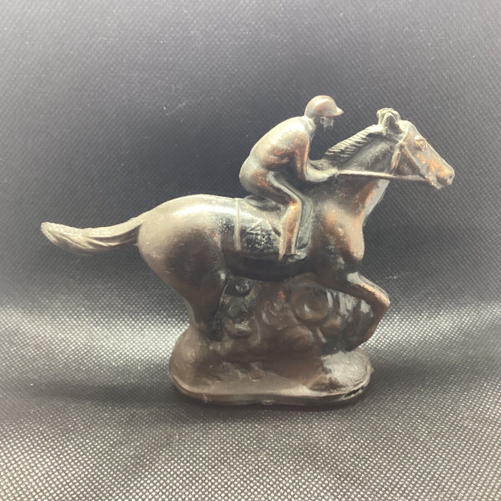 Vintage Bronze Jockey on RaceHorse No. 4 Figurine