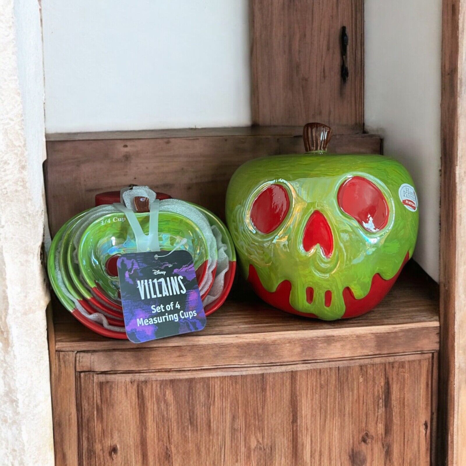 🍎NEW Disney Villains Poison Apple Canister & Matching Measuring Cups🍎