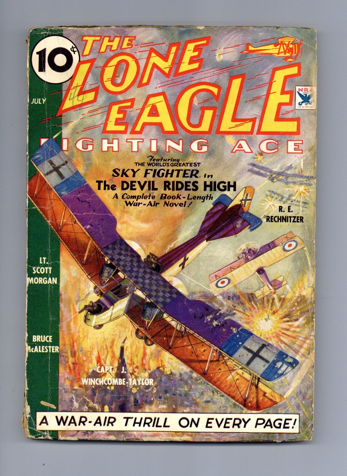 Lone Eagle Pulp Jul 1934 Vol. 4 #1 VG