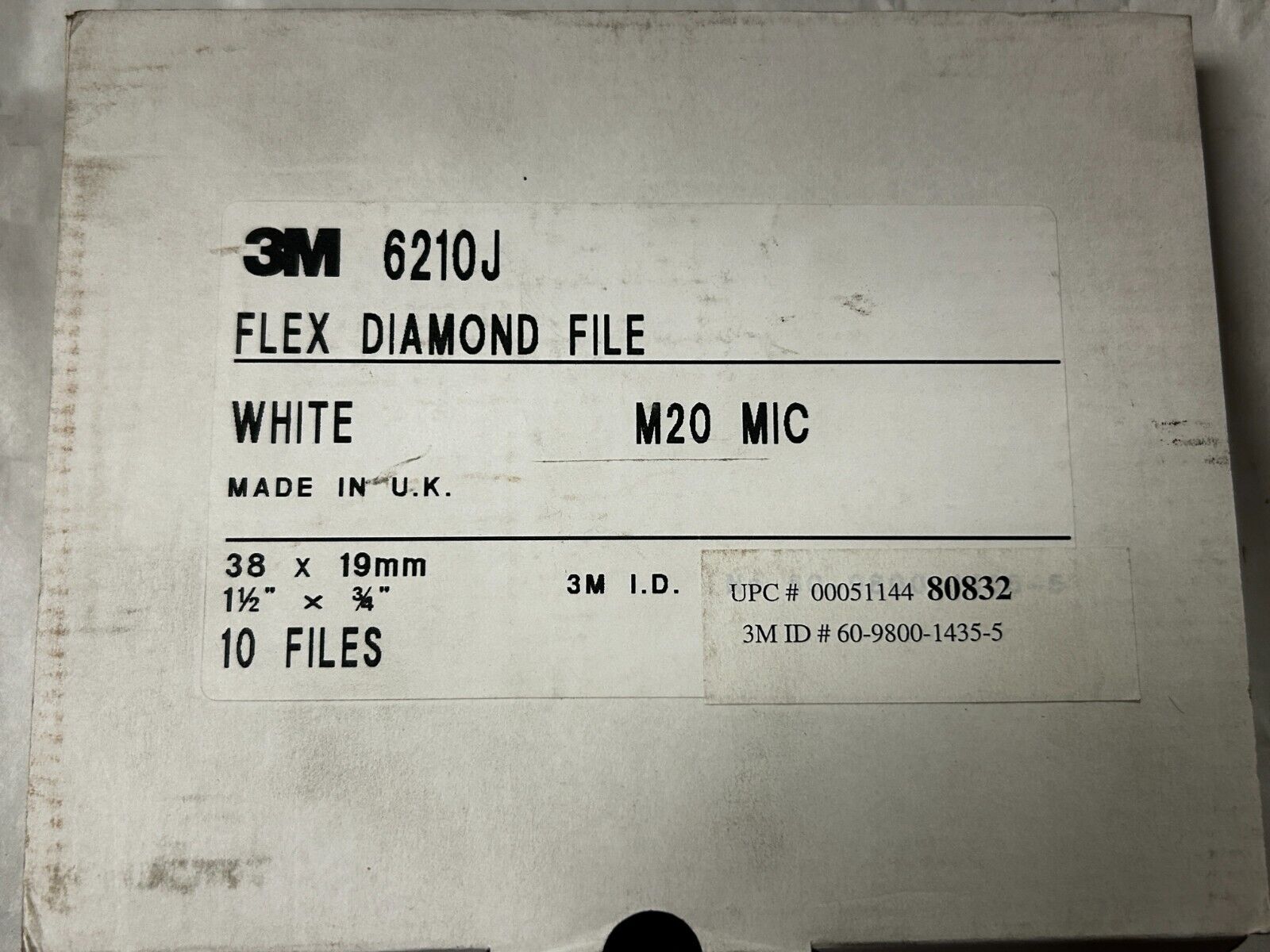 MACHINIST AucStd 3M -  10 Diamond Flex Files White M20 Set in Box 6210J