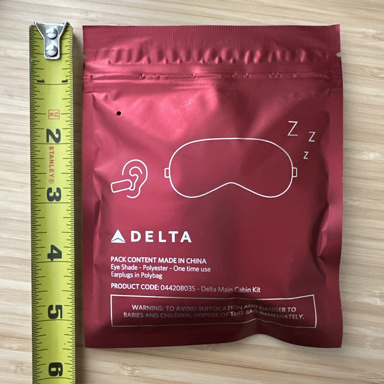 Delta Air Lines Sleep Kit - Eye Shade, Ear Plugs. New In The Package