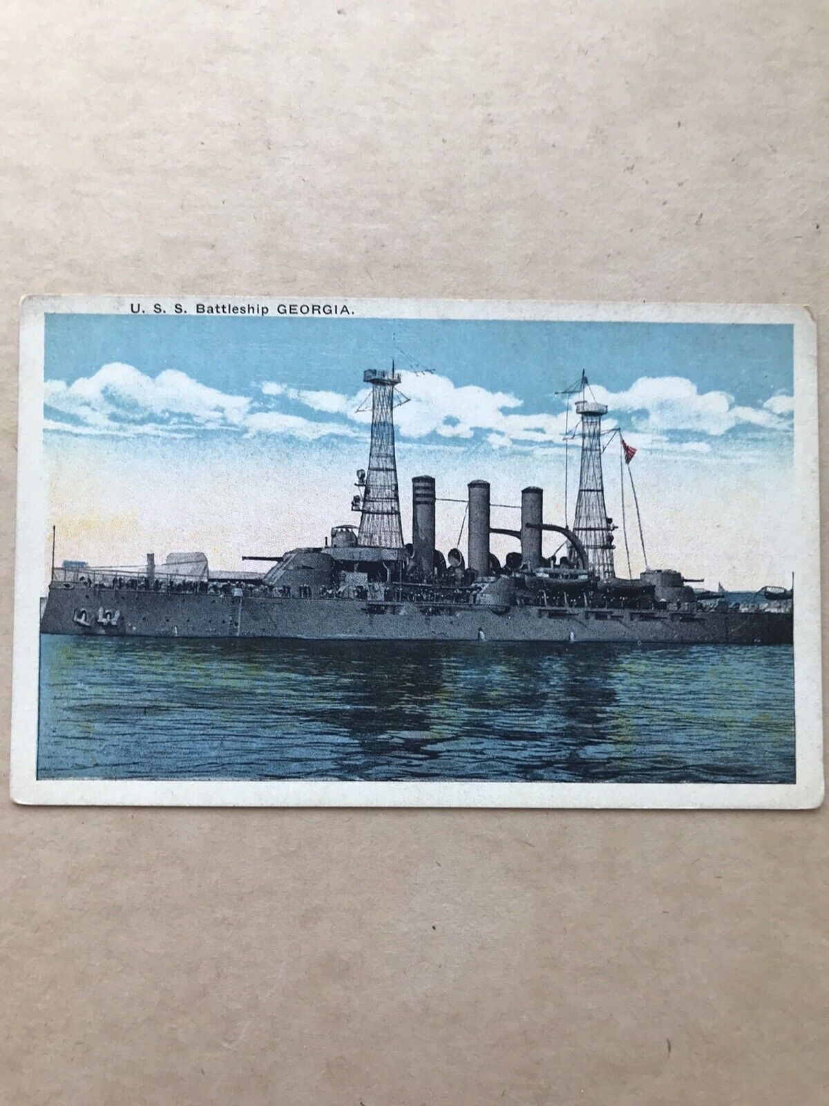 U. S. S. Battleship Georgia C 1910 Antique Unposted Postcard