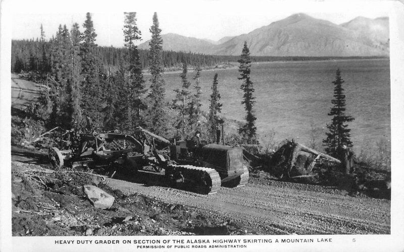 Alaska Heavy Duty Grader Mountain Lake #5 RPPC Photo 1948 Postcard 21-2260