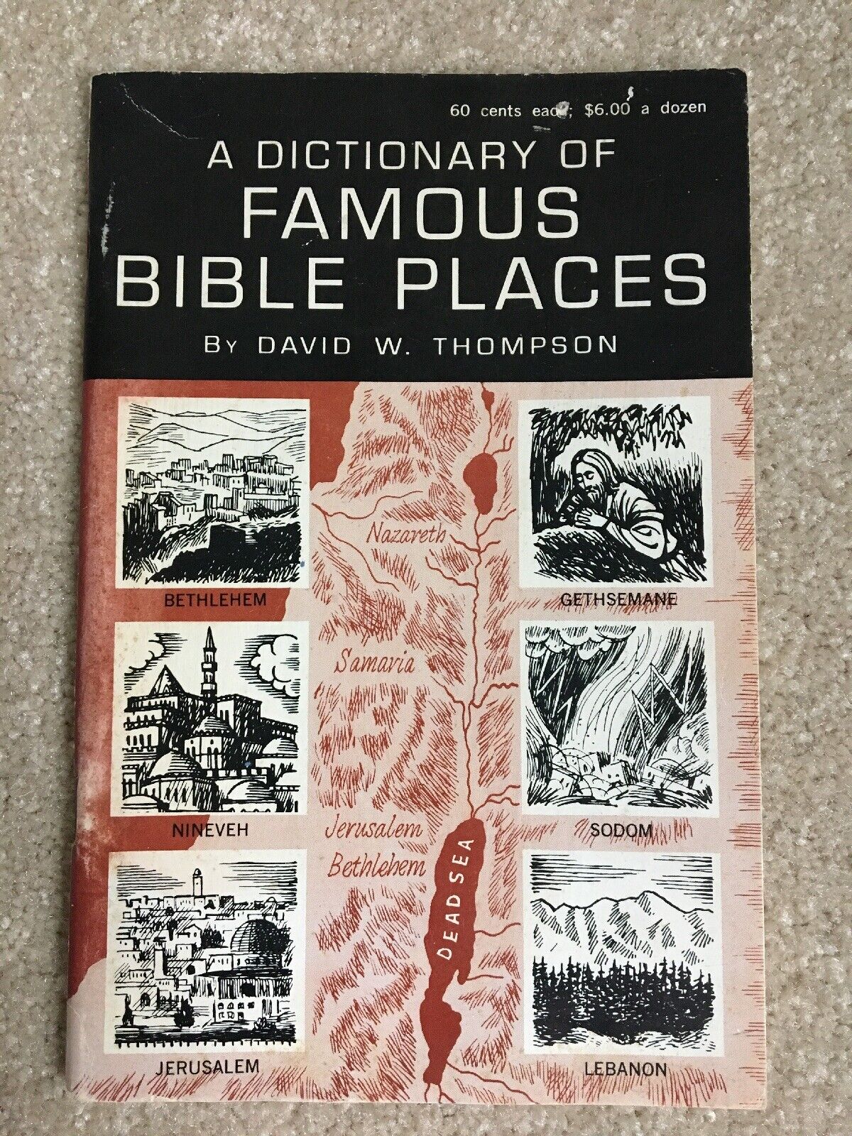 1965 Dictionary of Famous Bible Places David W. Thompson 1st edition paperback