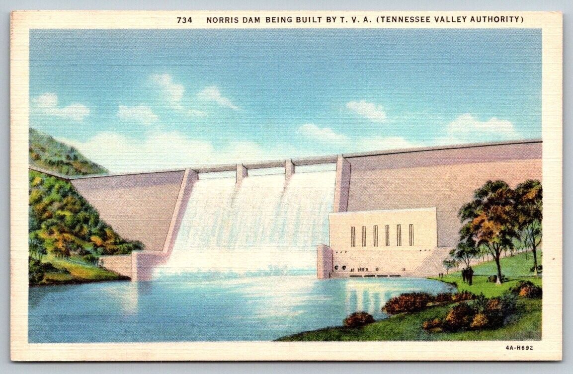 Vintage Tennessee Postcard - TVA  Norris Dam