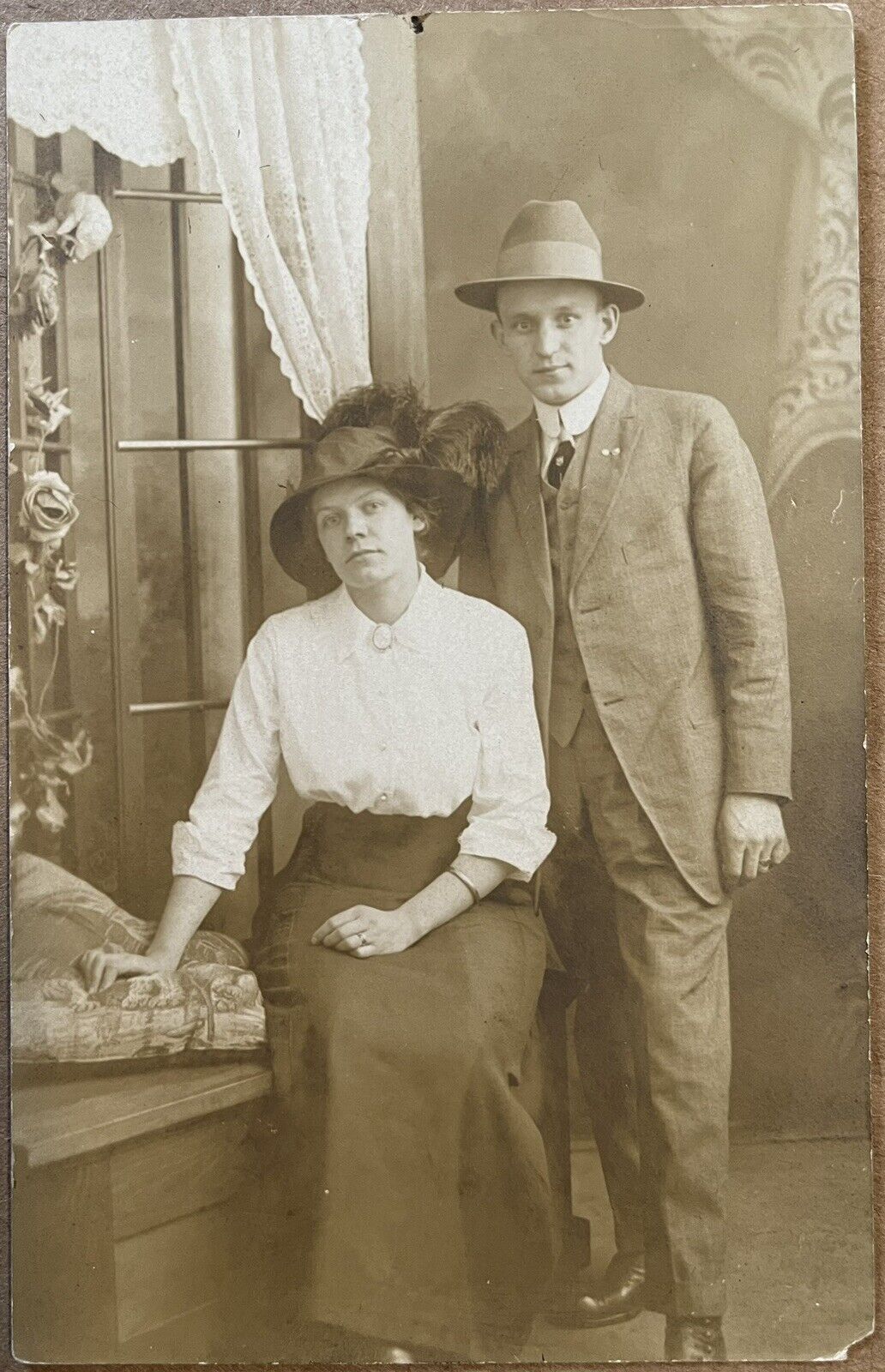 Chicago Jack and Edna Koalenz Illinois Vintage RPPC Real Photo Postcard 1910