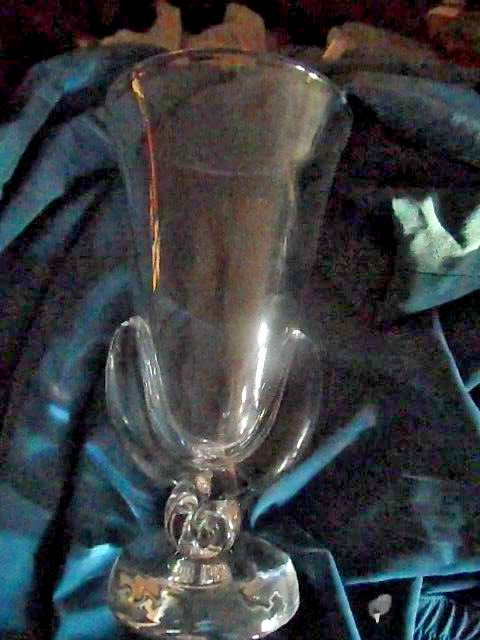 STEUBEN GLASS PEDESTAL VASE GEORGE THOMPSON MID CENTURY 9\