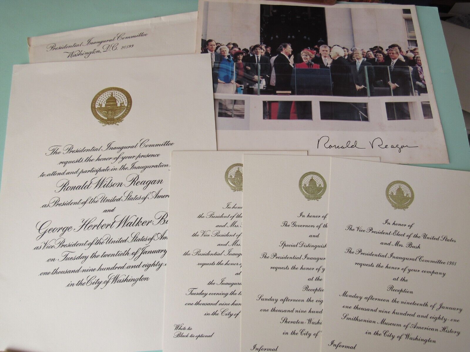 Nice Collection of President Ronald Reagan 1981 Inaugural Invitations