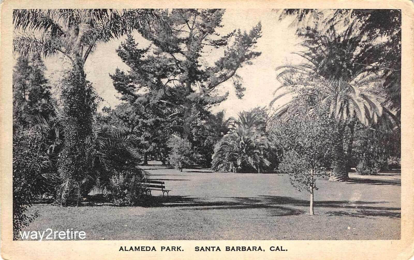Postcard CA Santa Barbara Alameda Park Santa Barbara St California