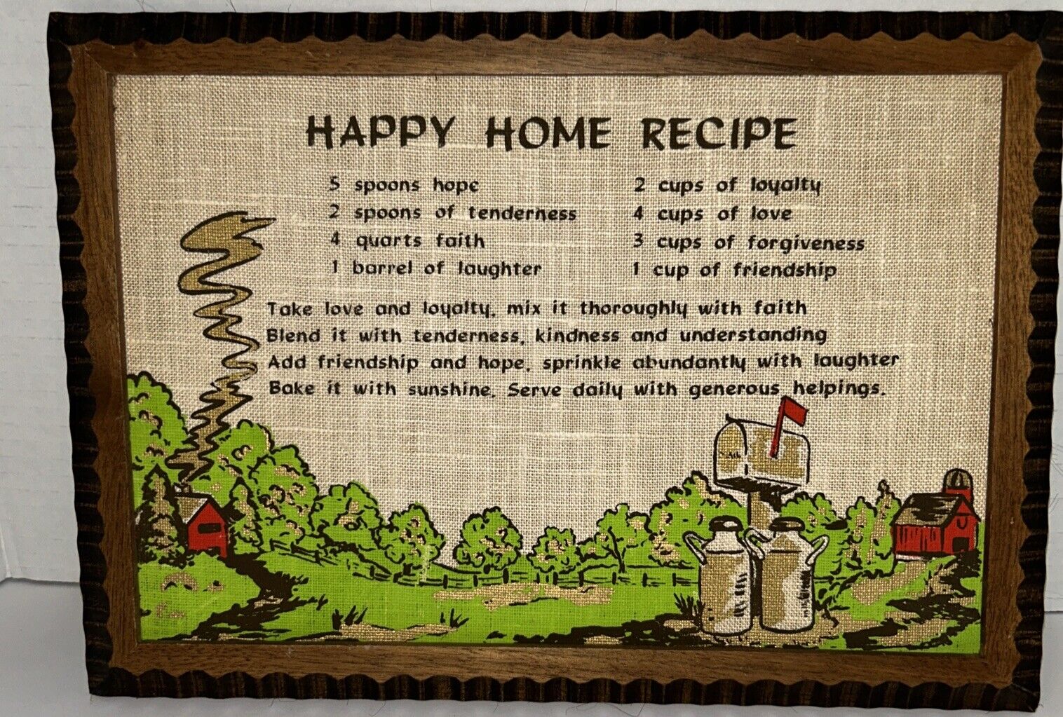 Vintage MCM Home Decor Happy Home Recipe Picture