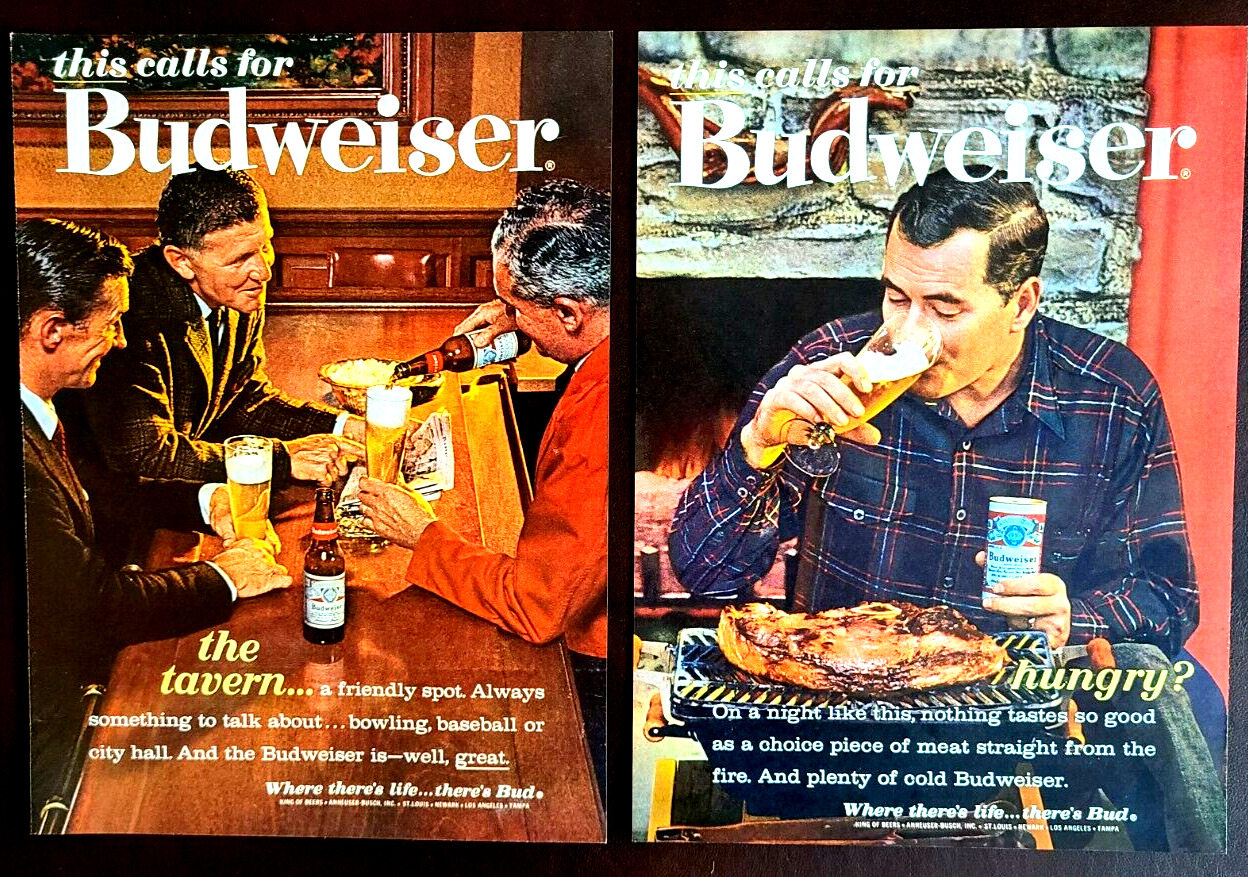 Budweiser Beer Original 1960\'s Vintage Print Ads