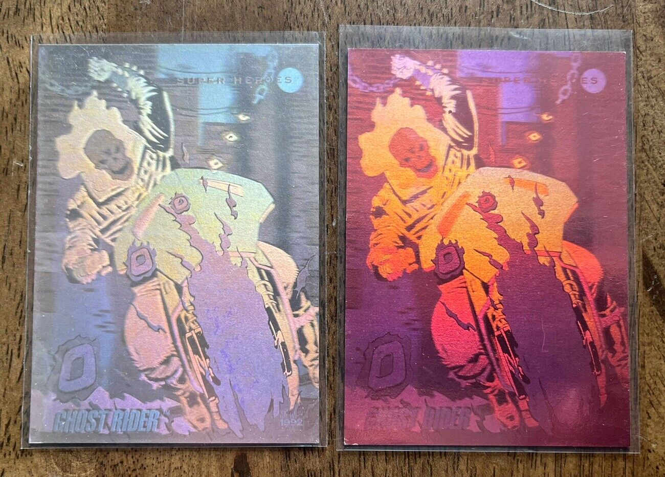 1992 Impel Marvel Universe Hologram #H5 GHOST RIDER With Surface Printing Error