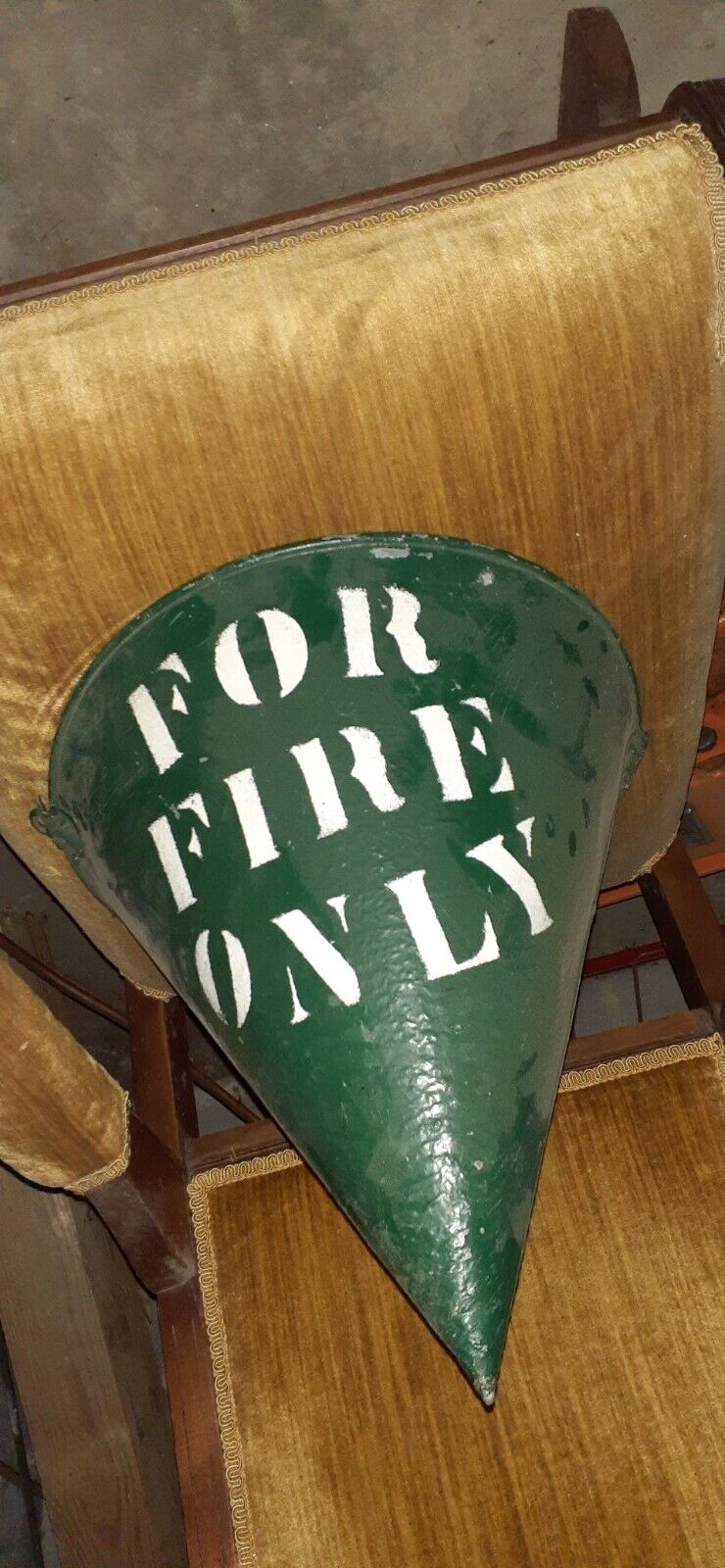 Antique for fire only Bucket  Early 1900’s Cone Shaped Sand Water Firefighter