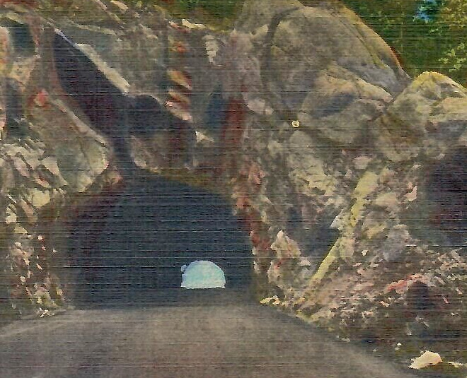 Vintage Linen Postcard 600 Foot Tunnel Mountain Road Skyline Drive Virginia VA