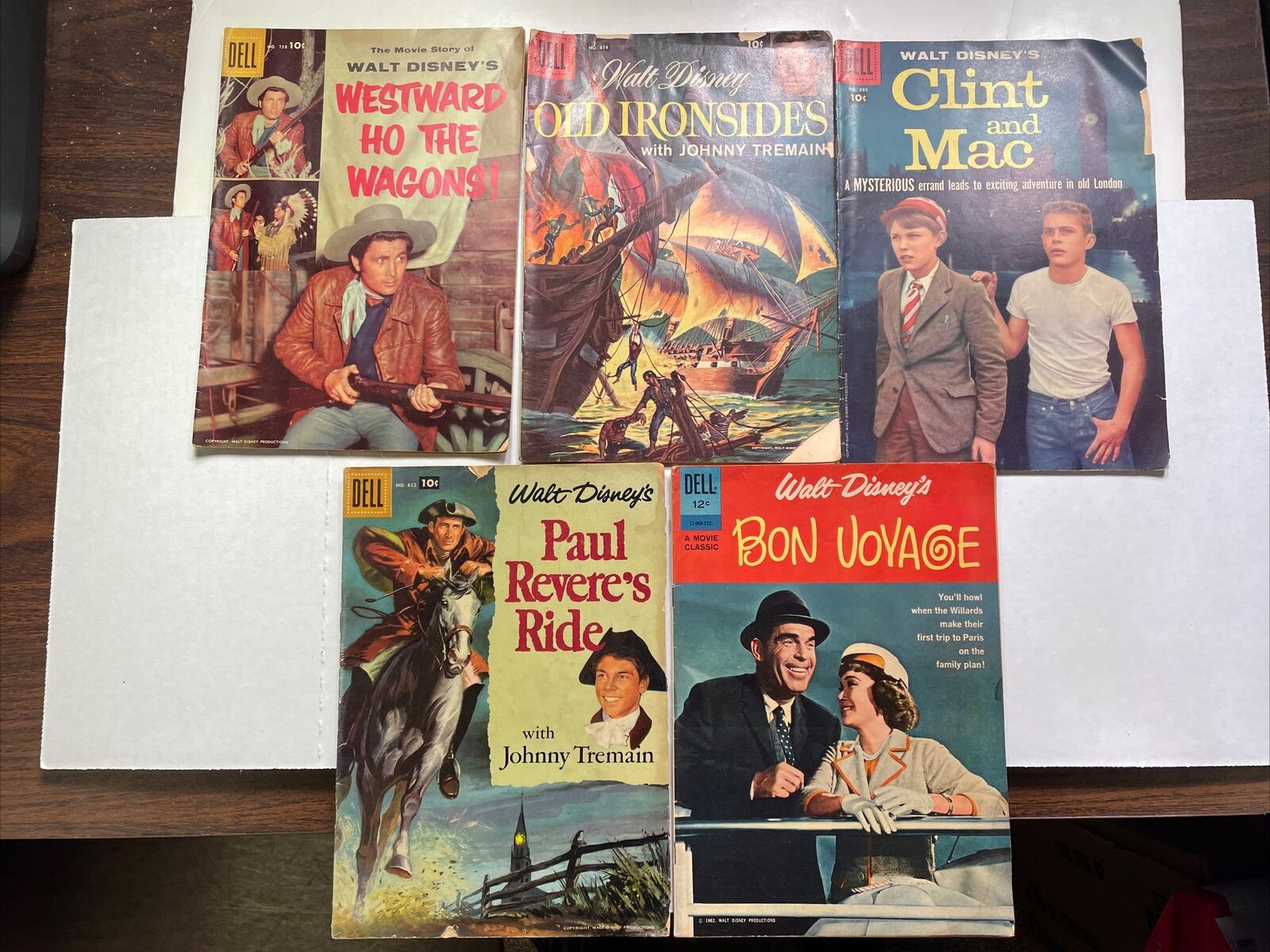 Lot Of Five Dell 1950s Comics Low-Grade Readers Clint Ironsides photo covers
