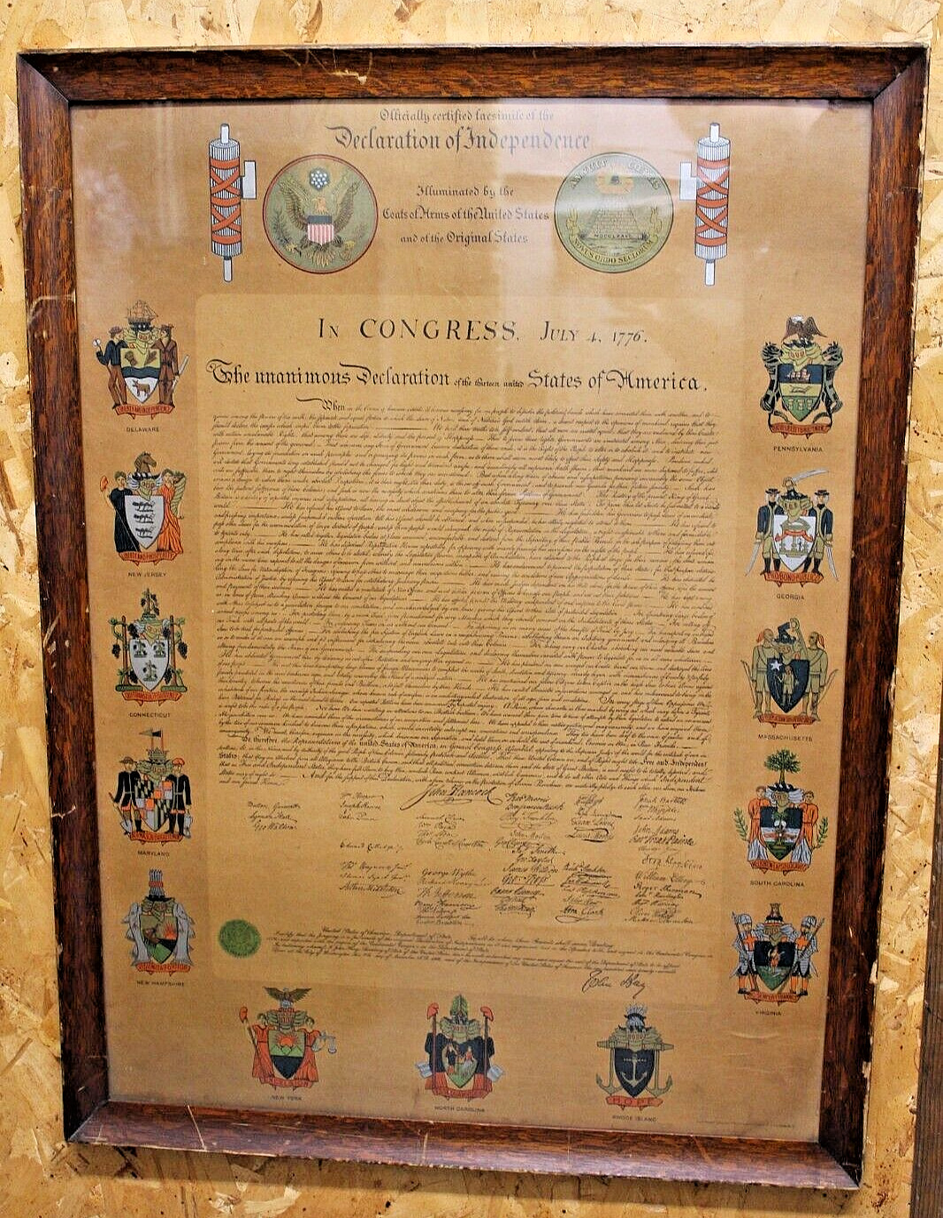 Framed 1902 Declaration Of Independence, 30\