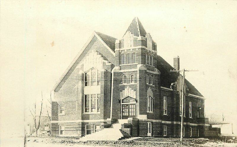 Cedarville Kansas C-1910 First Baptist Church RPPC Photo Postcard 22-2318
