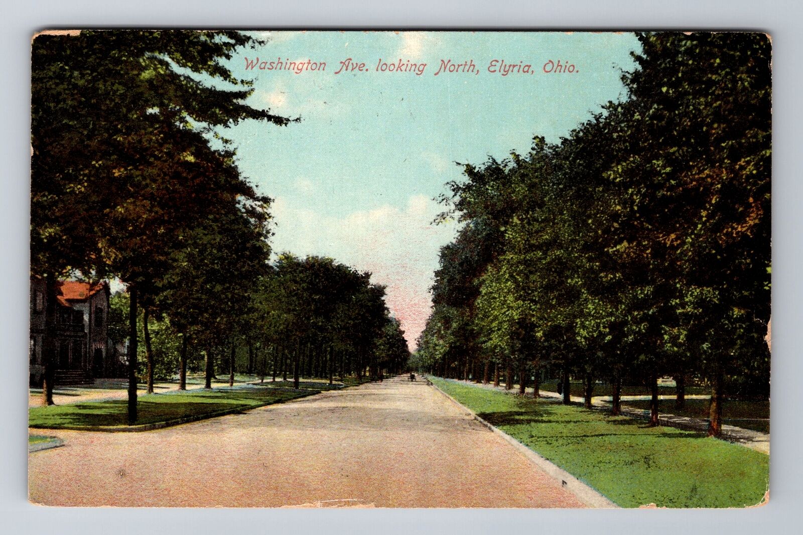 North Elyria OH-Ohio, Washington Avenue Looking North, c1913 Vintage Postcard
