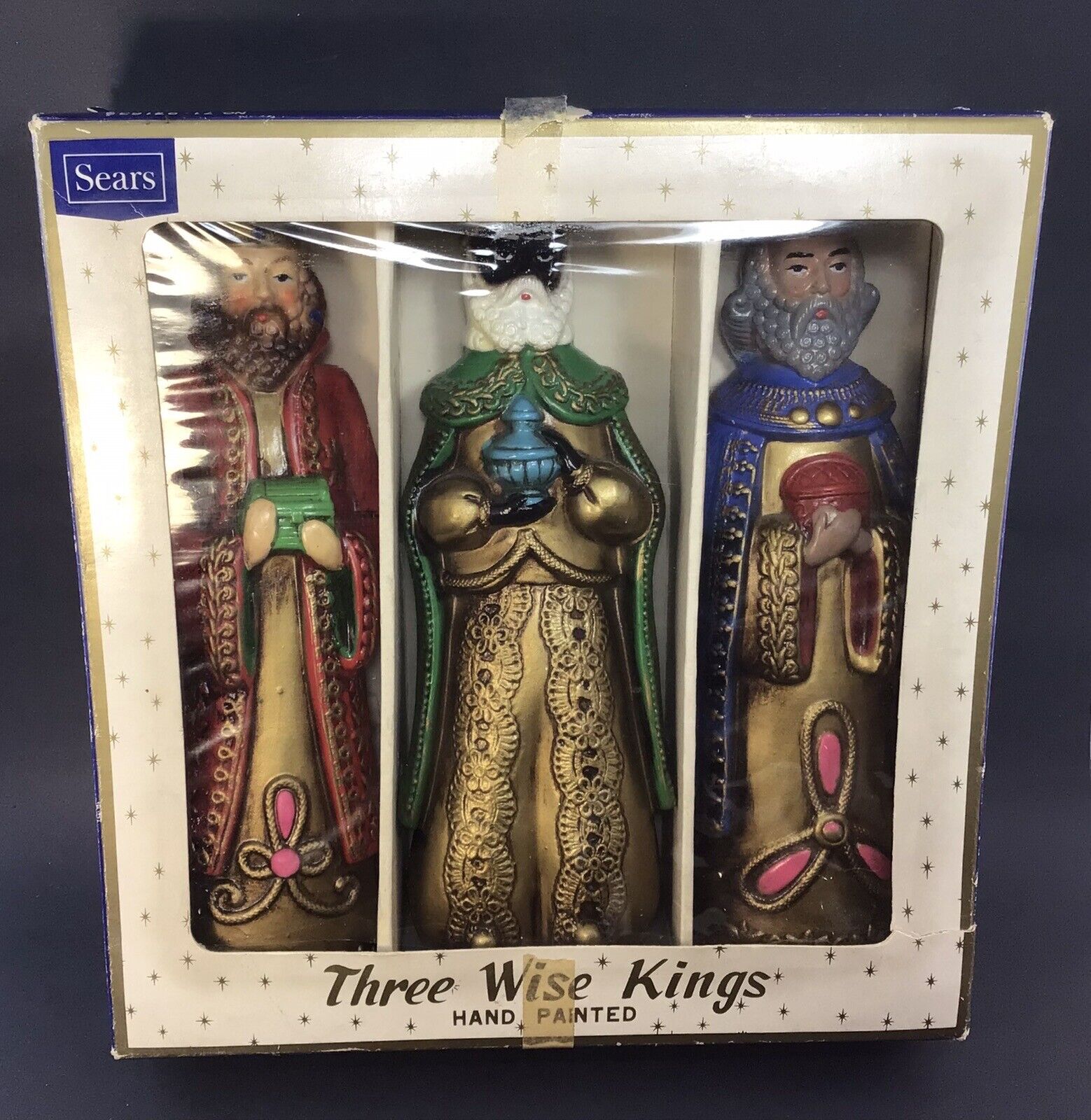 Vintage Sears Christmas Three Wise Men Kings 1960s Japan papier mache 12.5\